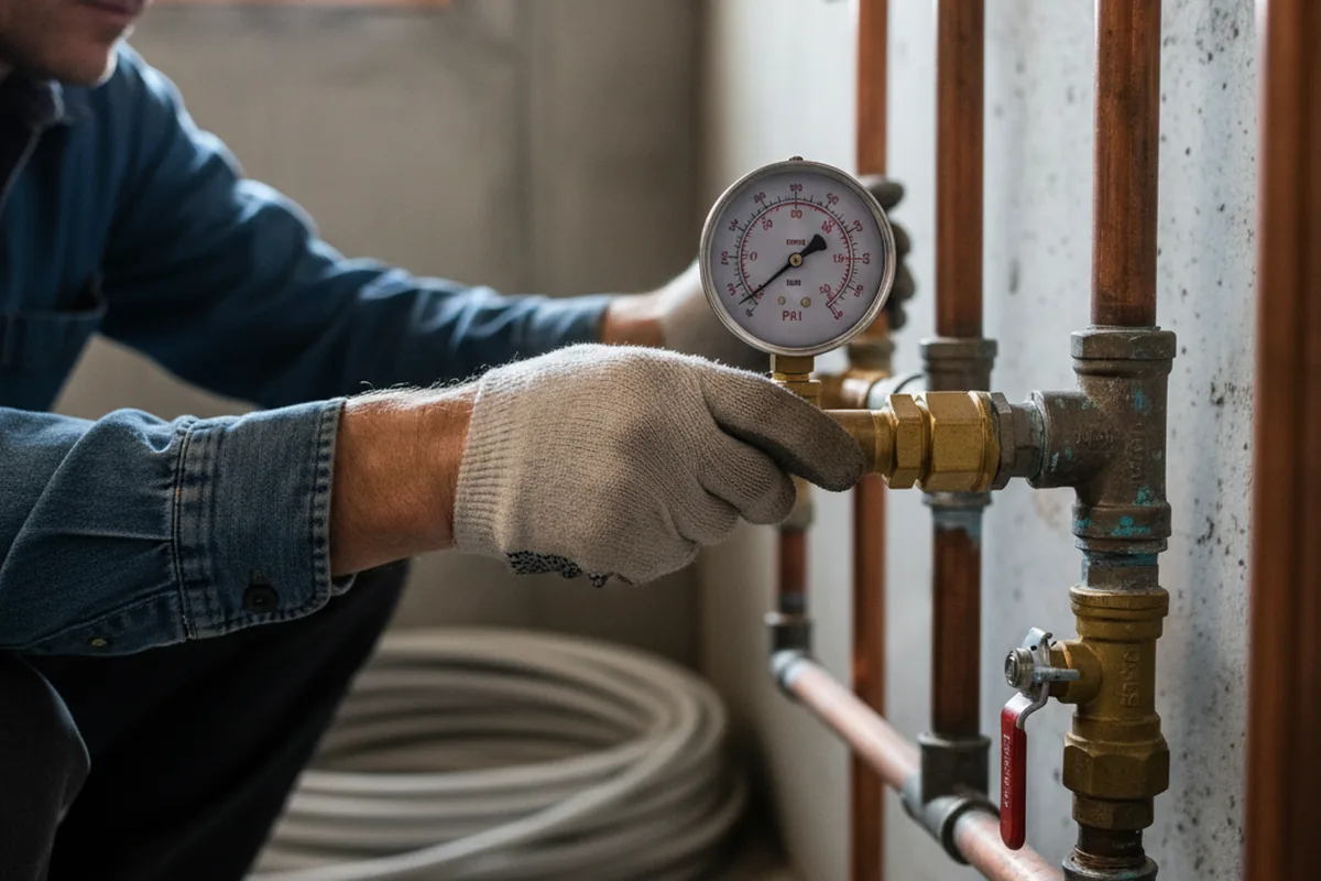 Pressure testing a repaired line during Water Line Repair in Crystal River
